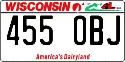 WI license plate 455OBJ