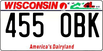 WI license plate 455OBK