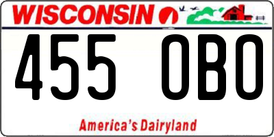 WI license plate 455OBO