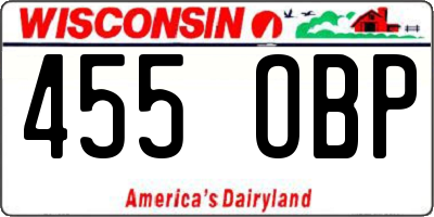 WI license plate 455OBP