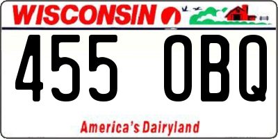 WI license plate 455OBQ
