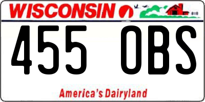 WI license plate 455OBS