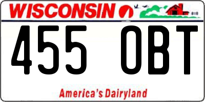 WI license plate 455OBT