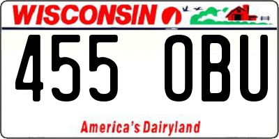 WI license plate 455OBU