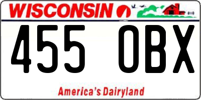 WI license plate 455OBX