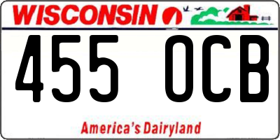 WI license plate 455OCB