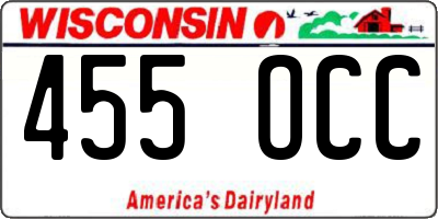 WI license plate 455OCC
