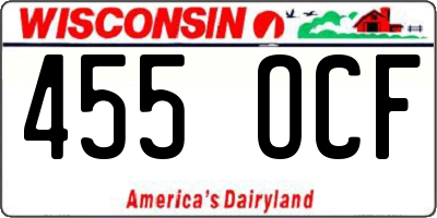 WI license plate 455OCF