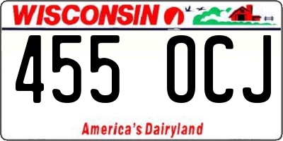 WI license plate 455OCJ