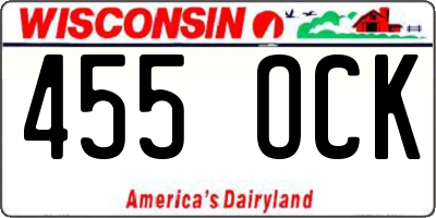 WI license plate 455OCK
