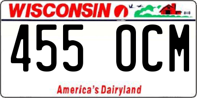 WI license plate 455OCM
