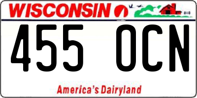 WI license plate 455OCN