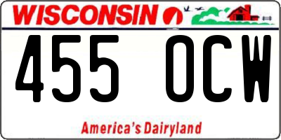 WI license plate 455OCW