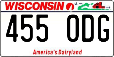 WI license plate 455ODG