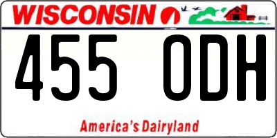 WI license plate 455ODH