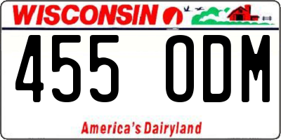 WI license plate 455ODM