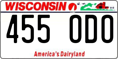 WI license plate 455ODO
