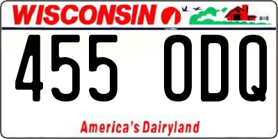 WI license plate 455ODQ