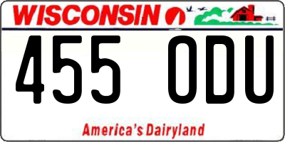 WI license plate 455ODU
