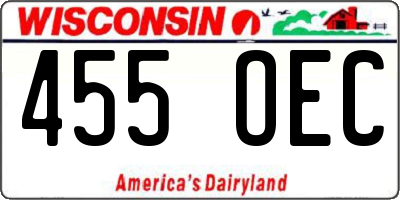 WI license plate 455OEC