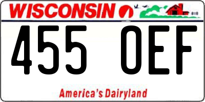 WI license plate 455OEF