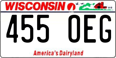 WI license plate 455OEG