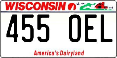 WI license plate 455OEL