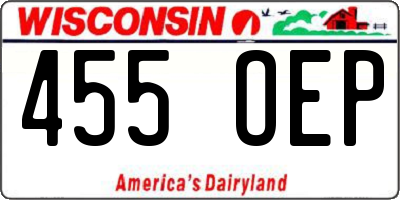 WI license plate 455OEP