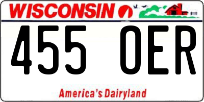 WI license plate 455OER