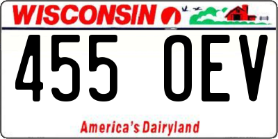 WI license plate 455OEV