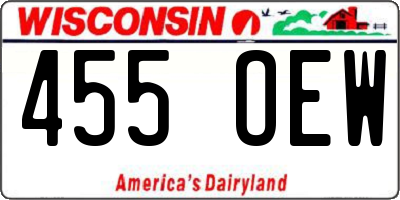 WI license plate 455OEW