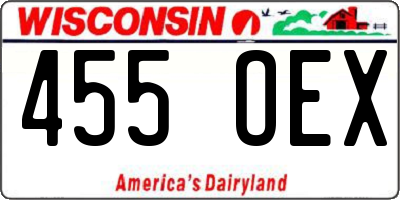 WI license plate 455OEX