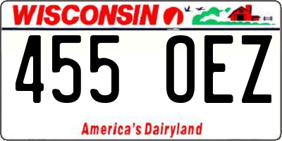 WI license plate 455OEZ