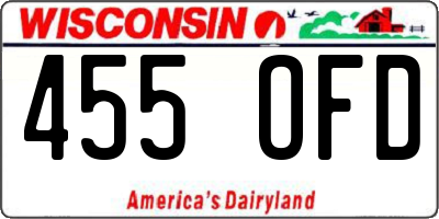 WI license plate 455OFD