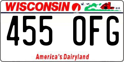 WI license plate 455OFG