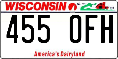 WI license plate 455OFH