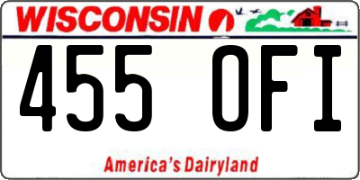 WI license plate 455OFI