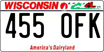 WI license plate 455OFK