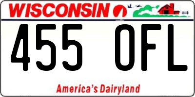 WI license plate 455OFL