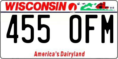 WI license plate 455OFM