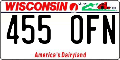 WI license plate 455OFN
