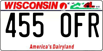 WI license plate 455OFR