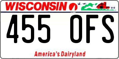 WI license plate 455OFS