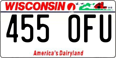 WI license plate 455OFU