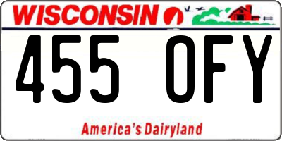 WI license plate 455OFY