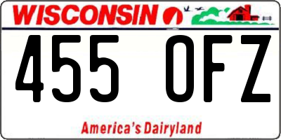 WI license plate 455OFZ