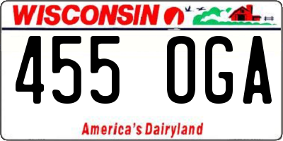 WI license plate 455OGA