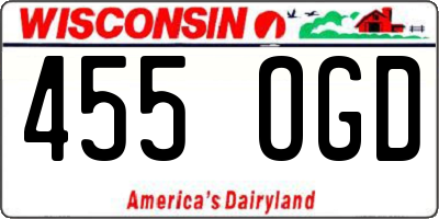 WI license plate 455OGD