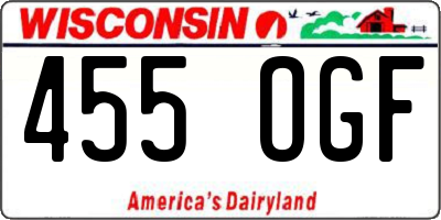 WI license plate 455OGF