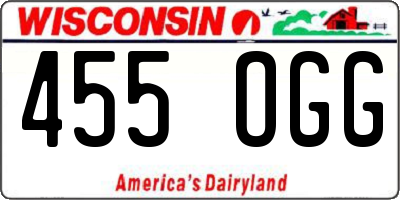 WI license plate 455OGG